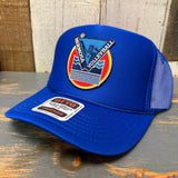 Hermosa Beach LET'S GET SERVED :: BEACH VOLLEYBALL High Crown Trucker Hat - Royal Blue