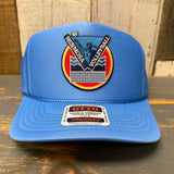 Hermosa Beach LET'S GET SERVED :: BEACH VOLLEYBALL High Crown Trucker Hat - Col. Blue