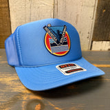Hermosa Beach LET'S GET SERVED :: BEACH VOLLEYBALL High Crown Trucker Hat - Col. Blue