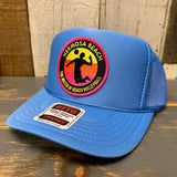Hermosa Beach  THE MECCA OF BEACH VOLLEYBALL High Crown Trucker Hat - Col. Blue