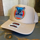 Hermosa Beach LET'S GET SERVED :: BEACH VOLLEYBALL High Crown Trucker Hat - Khaki