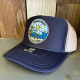 Hermosa Beach SHOREFRONT High Crown Trucker Hat (Navy/Khaki)
