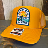 Hermosa Beach 1 to 3 FEET HIGH & RISING High Crown Trucker Hat - Gold