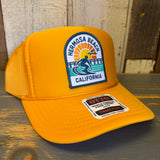 Hermosa Beach 1 to 3 FEET HIGH & RISING High Crown Trucker Hat - Gold