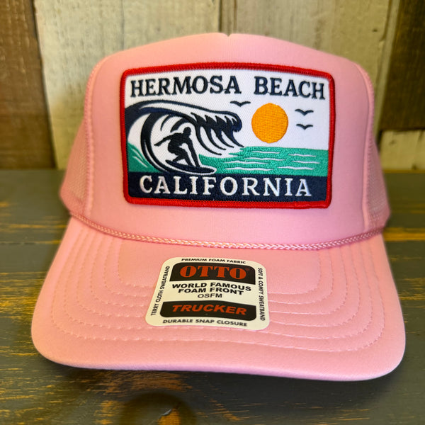 Hermosa Beach THE PERFECT WAVE High Crown Trucker Hat - Pink