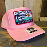 Hermosa Beach THE PERFECT WAVE High Crown Trucker Hat - Pink