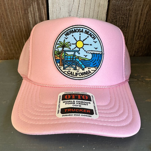 Hermosa Beach SHOREFRONT High Crown Trucker Hat - Pink