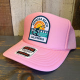 Hermosa Beach 1 to 3 FEET HIGH & RISING High Crown Trucker Hat - Pink