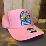 Hermosa Beach 1 to 3 FEET HIGH & RISING High Crown Trucker Hat - Pink