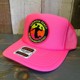 Hermosa Beach THE MECCA OF BEACH VOLLEYBALL Trucker Hat - Neon Pink