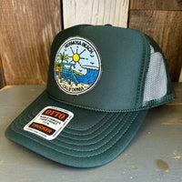 Hermosa Beach SHOREFRONT High Crown Trucker Hat - Dark Green