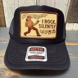 I ROCK, SILENTLY High Crown Trucker Hat - Black