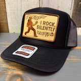 I ROCK, SILENTLY High Crown Trucker Hat - Black
