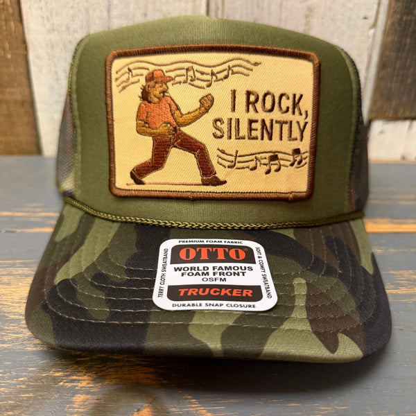 I ROCK, SILENTLY :: Trucker Hat - Camouflage/Olive