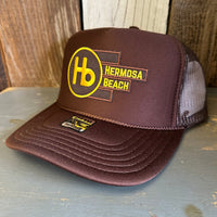 Hermosa Beach THE NEW STYLE High Crown Trucker Hat - Brown