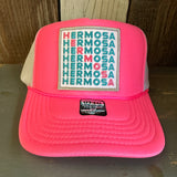Hermosa Beach OCEAN DRIVE Trucker Hat - Neon Pink/White