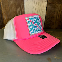 Hermosa Beach OCEAN DRIVE Trucker Hat - Neon Pink/White