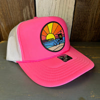 Hermosa Beach OCEAN DRIVE Trucker Hat - Neon Pink/White