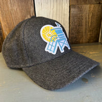 Hermosa Beach LIFEGUARD TOWER 5 Panel Low Profile Melton Wool Blend Baseball Cap with Velcro Closure - Heather Black