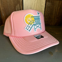 Hermosa Beach LIFEGUARD TOWER High Crown Trucker Hat - Pink