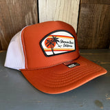 Hermosa Beach RETRO SUNSET High Crown Trucker Hat - Texas Orange/White