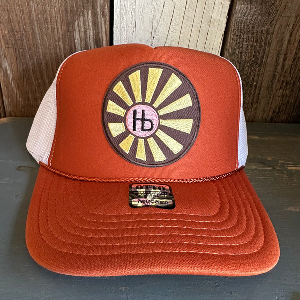 Hermosa Beach SUNBEAMS High Crown Trucker Hat - Texas Orange/White