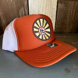 Hermosa Beach SUNBEAMS High Crown Trucker Hat - Texas Orange/White