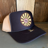 Hermosa Beach SUNBEAMS High Crown Trucker Hat (Navy/Khaki)