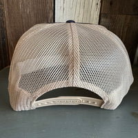 Hermosa Beach SUNBEAMS High Crown Trucker Hat (Navy/Khaki)