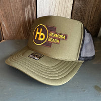 Hermosa Beach THE NEW STYLE High Crown Trucker Hat - Olive/Black