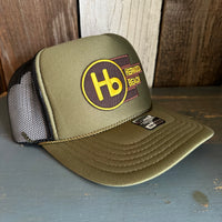 Hermosa Beach THE NEW STYLE High Crown Trucker Hat - Olive/Black