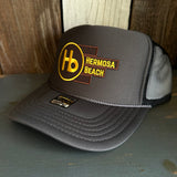 Hermosa Beach THE NEW STYLE High Crown Trucker Hat - Charcoal/Black (Curved Brim)