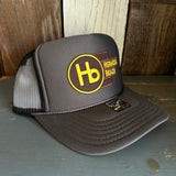 Hermosa Beach THE NEW STYLE High Crown Trucker Hat - Charcoal/Black (Curved Brim)