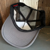 Hermosa Beach THE NEW STYLE High Crown Trucker Hat - Charcoal/Black (Curved Brim)