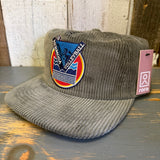 LET'S GET SERVED :: HERMOSA BEACH VOLLEYBALL Corduroy Hat - Olive Green