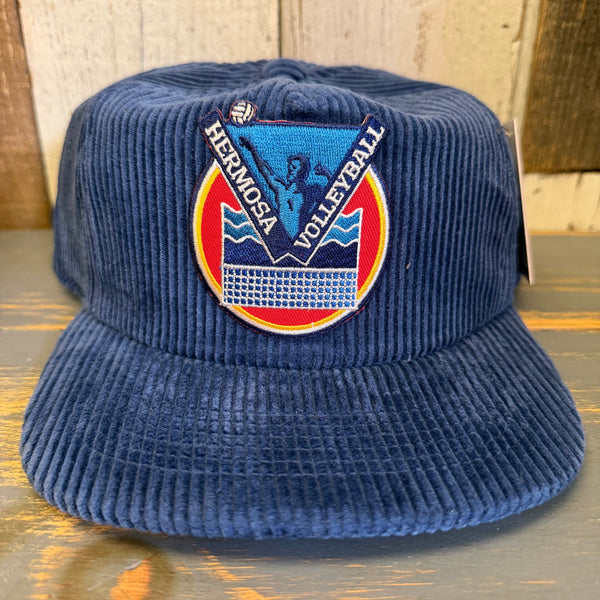 LET'S GET SERVED :: HERMOSA BEACH VOLLEYBALL Vintage Corduroy Hat - Blue