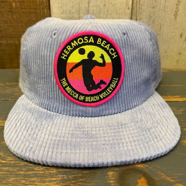 Hermosa Beach :: THE MECCA OF BEACH VOLLEYBALL Corduroy Hat - Powder Blue