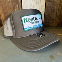 Hermosa Beach FIESTA FOREVER High Crown Trucker Hat - Charcoal (Curved Brim)