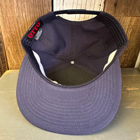 Hermosa Beach AS REAL AS THE STREETS 7 Panel Snapback Hat - Navy