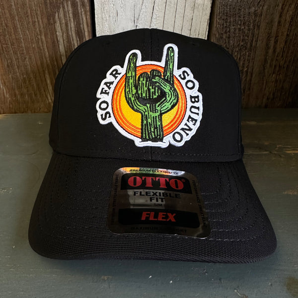 SO FAR :: SO BUENO "OTTO FLEX" 6 Panel Low Profile Baseball Cap- Black