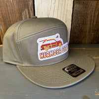 Hermosa Beach WOODIE 7 Panel Snapback Hat - Olive Green
