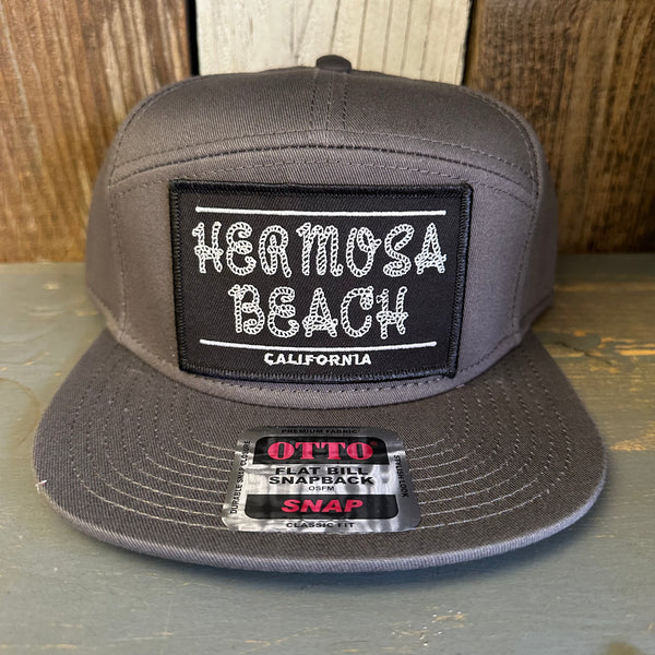 Hermosa Beach ROPER 7 Panel Snapback Hat - Charcoal Grey