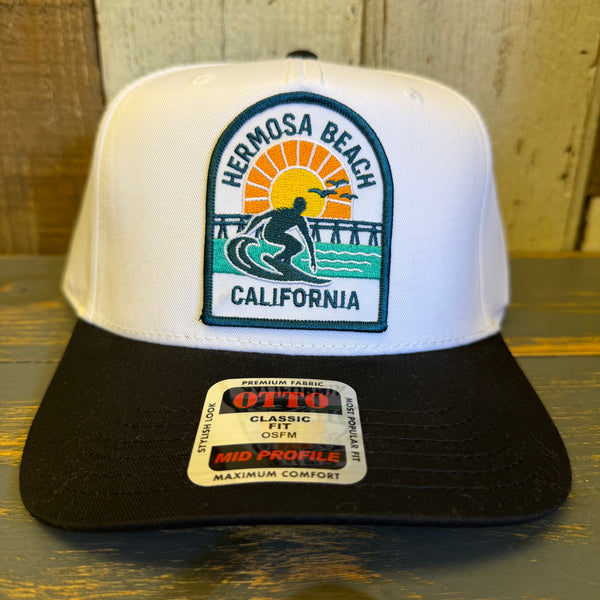 Hermosa Beach 1 to 3 FEET HIGH & RISING 5 Panel Mid Profile Cap - Black/White