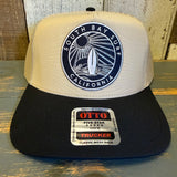 SOUTH BAY SURF (Black Patch) 5 Panel Mid Profile Trucker Hat - Khaki/Black