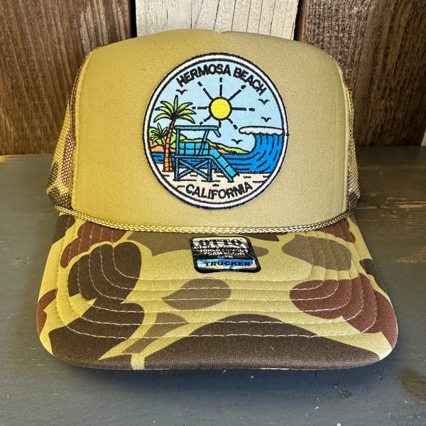 Hermosa Beach SHOREFRONT Trucker Hat - CAMOUFLAGE Green/Light Loden/Green