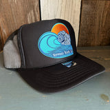 Hermosa Beach TUBULAR High Crown Trucker Hat - Black (curved brim)
