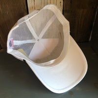 Hermosa Beach OBLIGATORY SUNSET 5 panel Mesh Trucker Rope cap - White/Black Braid
