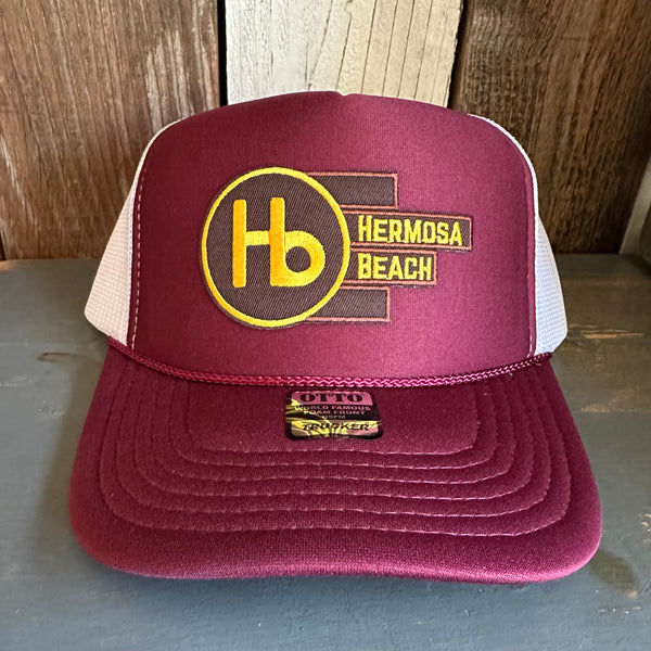 Hermosa Beach THE NEW STYLE Trucker Hat - Maroon/White