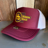 Hermosa Beach THE NEW STYLE Trucker Hat - Maroon/White