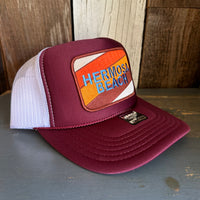 Hermosa Beach GOLF CARTS & YOGA PANTS Trucker Hat - Maroon/White
